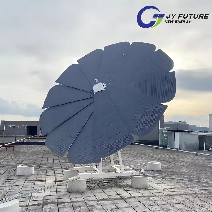 Sistema de panel solar inteligente tipo cuchilla de flor con seguimiento de tres ejes y sistema de almacenamiento de energía solar