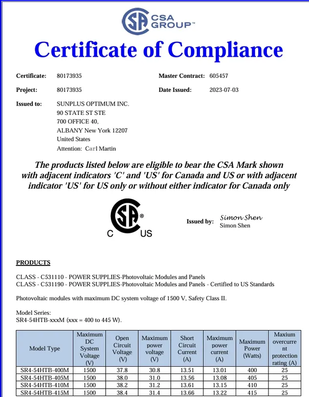 Certificación Panel Solar 1