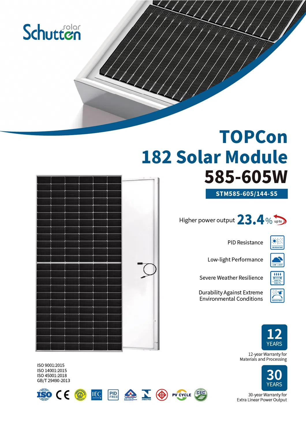 Panel Solar Energético Premium 580W para Instalaciones a Gran Escala
