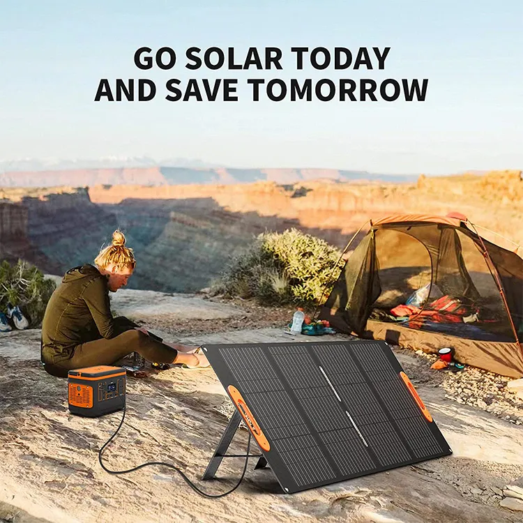 Panel Solar Fotovoltaico Plegable Impermeable Todo Negro 100W 150W 200W Panel Solar Portátil Panel Solar Plegable para Exterior