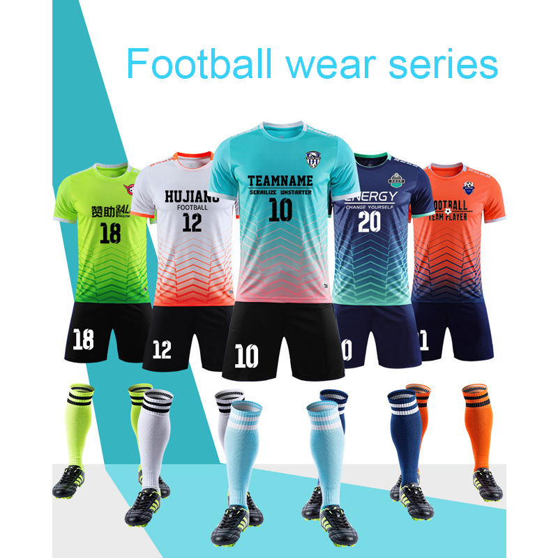 Impresión personalizada uniforme de fútbol para adultos y niños uniforme de entrenamiento de secado rápido transpirable uniforme de equipo camiseta de fútbol ligera