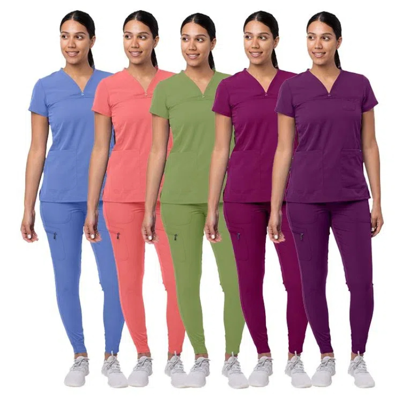 Conjunto de Pantalones de Trabajo al por Mayor Uniformes Médicos Traje de Enfermeras Conjunto de Scrubs Médicos de Moda