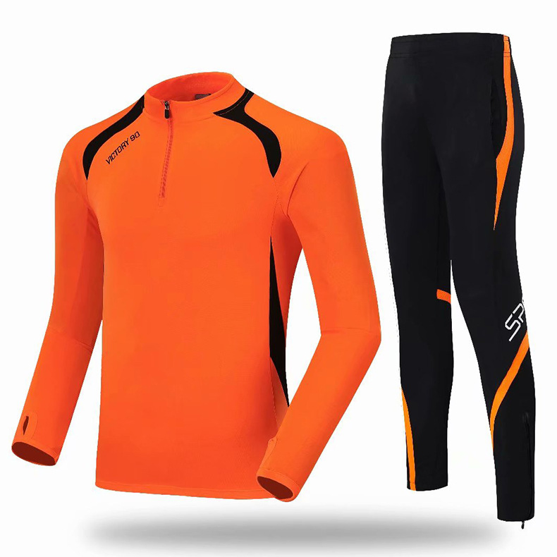Conjunto de entrenamiento de fútbol para hombres de invierno, con forro polar, uniforme, media cremallera, traje de entrenamiento para porteros, ropa deportiva
