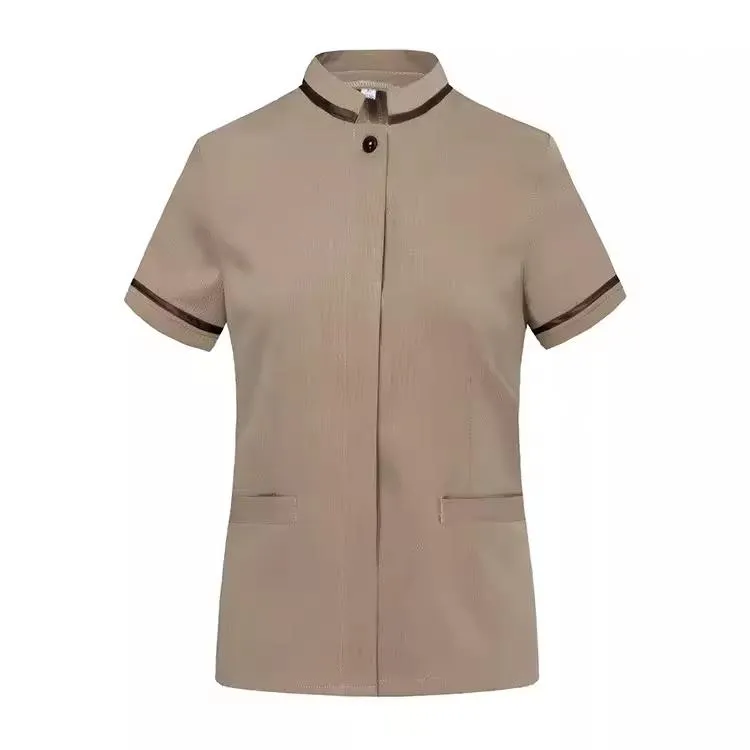 Estilo de moda del personal del hotel, uniforme del servicio de habitaciones y del personal de limpieza