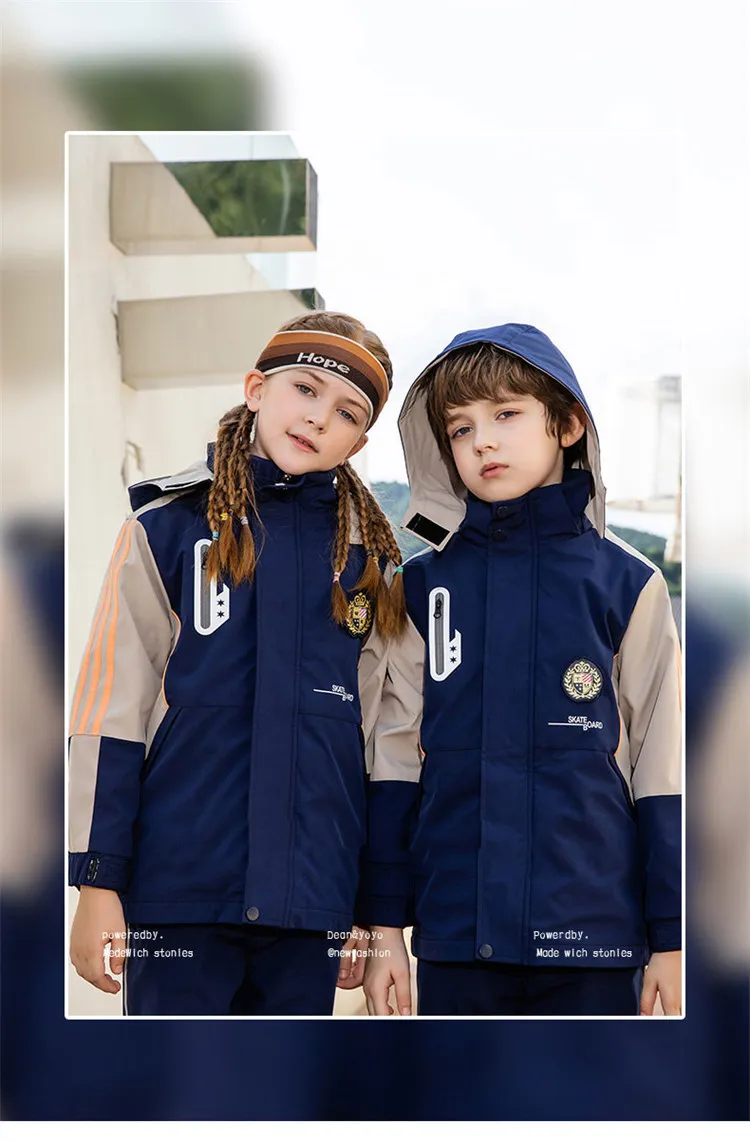 Juego de 3 piezas Traje para niños Escuela Primaria Hotel Venta uniforme de invierno Nuevo estilo 2024
