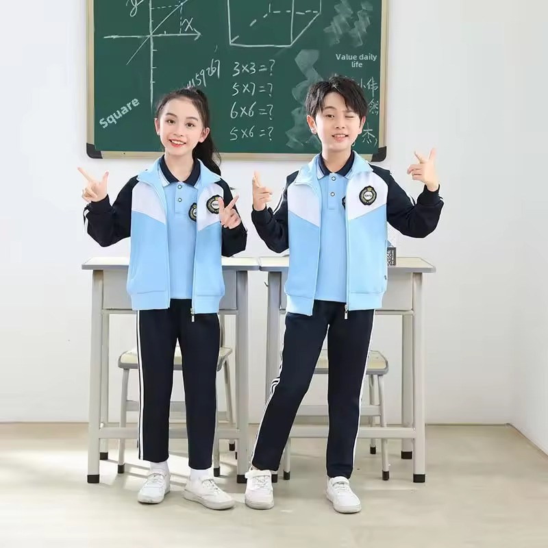 Conjuntos deportivos azules para estudiantes de primaria uniforme escolar