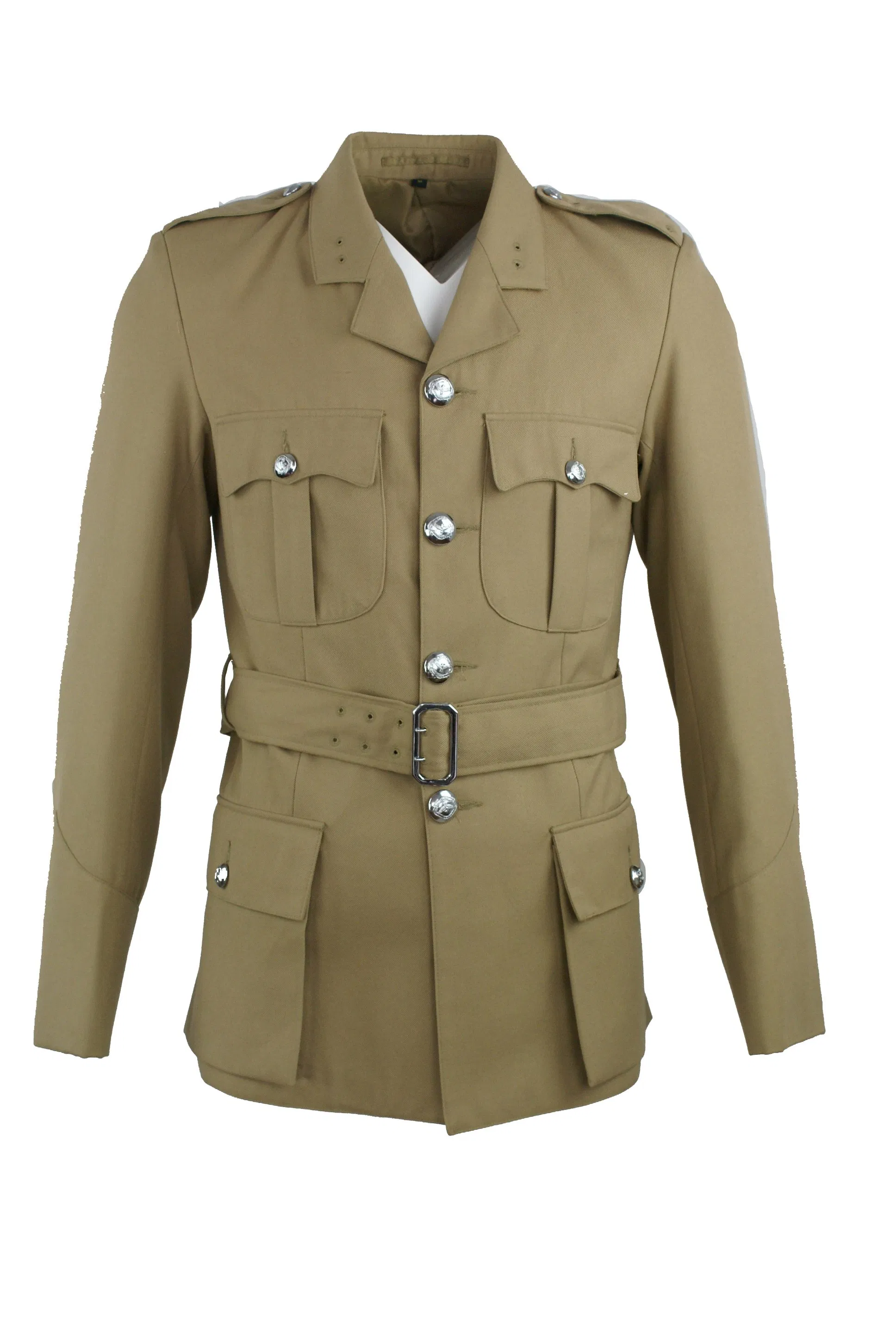 Ceremonia de Seguridad Táctica Camisa de Manga Larga Color Beige de Lana Poliéster Nylon Uniforme Personalizado