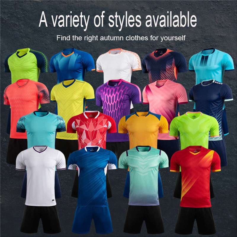 Impresión personalizada uniforme de fútbol para adultos y niños uniforme de entrenamiento de secado rápido transpirable uniforme de equipo camiseta de fútbol ligera