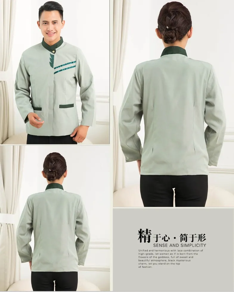 Uniforme de trabajo para camareros de restaurante y hotel de nuevo diseño de alta calidad