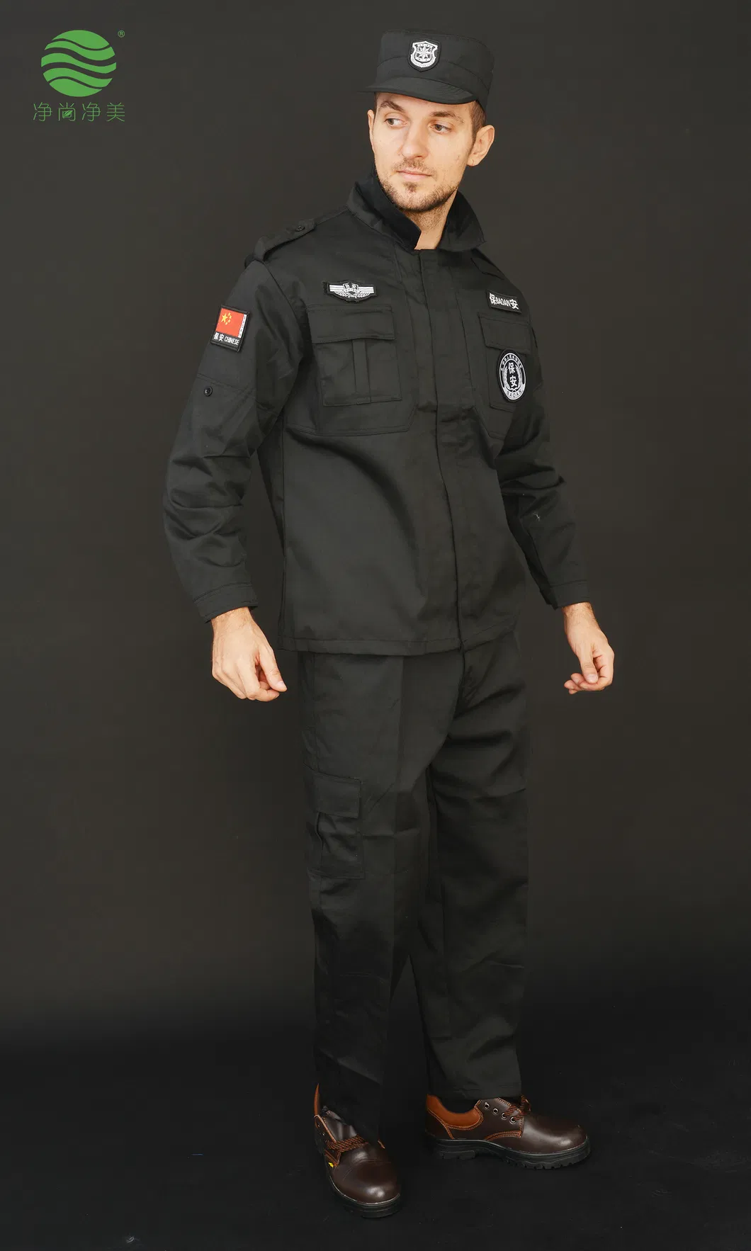 Uniforme de seguridad táctica personalizable, duradero, mezcla de poliéster y algodón para guardias corporativos