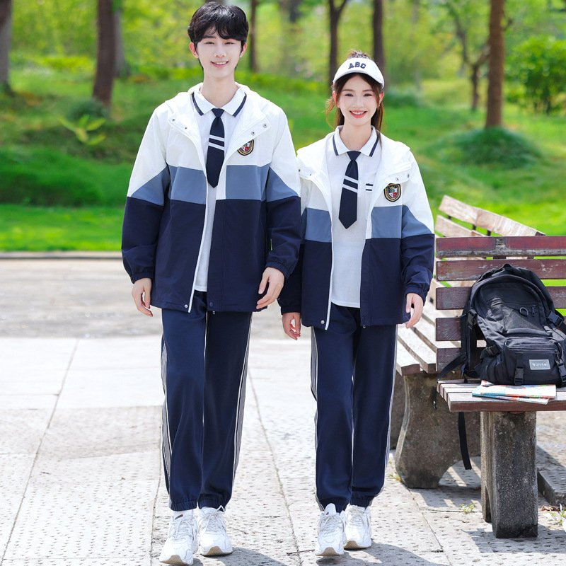 Chaqueta con capucha de invierno estilo británico a prueba de viento para adolescentes, abrigo cálido personalizado, uniformes de secundaria para estudiantes