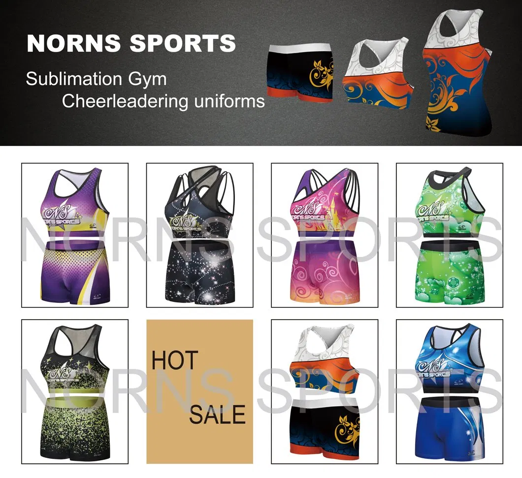 Ropa de animación personalizada, camisetas sin mangas para práctica deportiva, uniforme de animación por sublimación