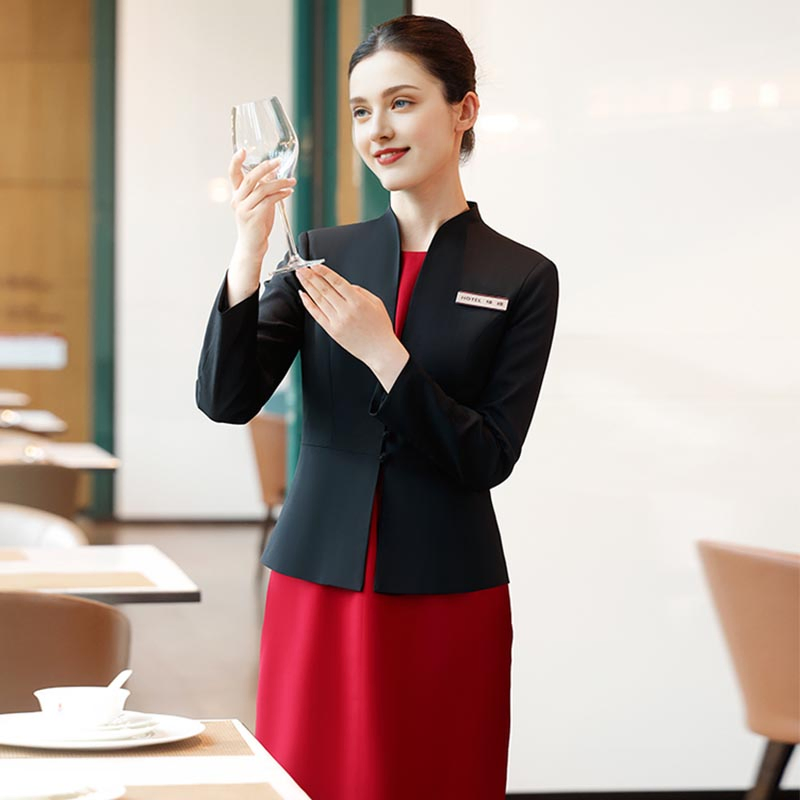 Vestido de recepción de traje profesional para mujeres, uniforme de gerente de manga larga para el personal del hotel