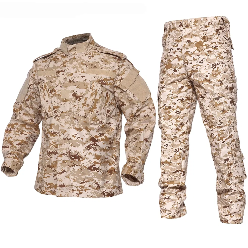 Uniforme táctico de seguridad para hombres en camuflaje digital azul, impermeable y transpirable