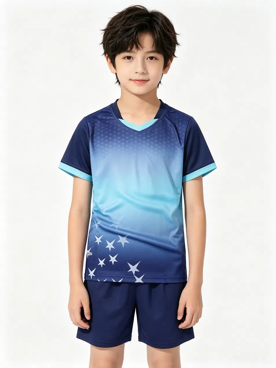 Detalle posterior del conjunto de uniforme deportivo para niños
