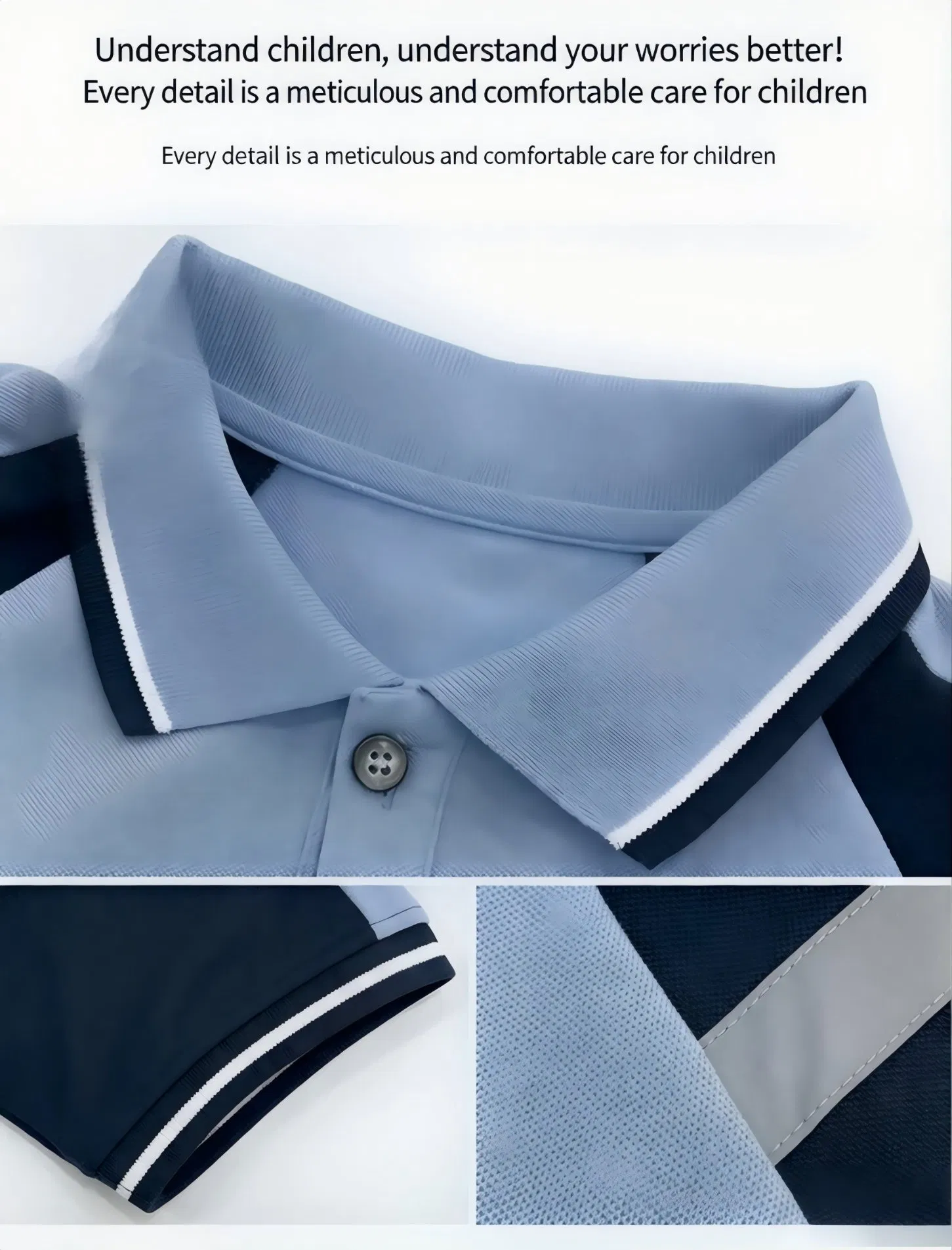 Conjunto de uniforme escolar personalizado para niños, ropa deportiva transpirable de verano