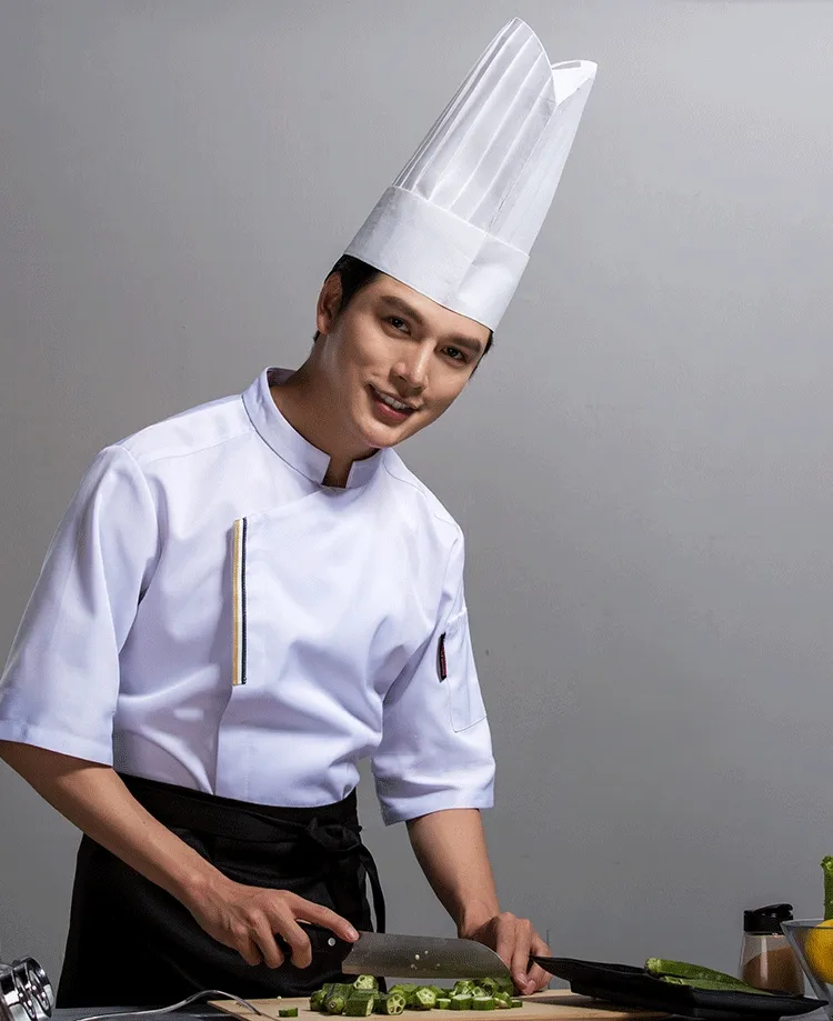 Uniforme de chef de manga larga y corta cómodo para cocina de panadería
