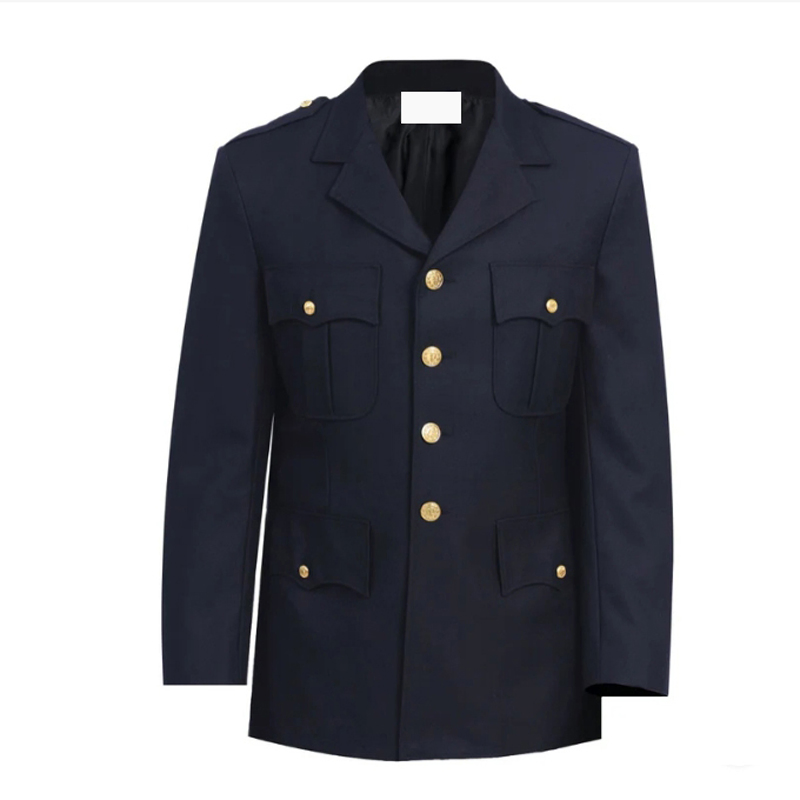 Uniforme de piloto personalizado azul marino, uniforme de aerolínea, abrigo de vestido de un solo pecho