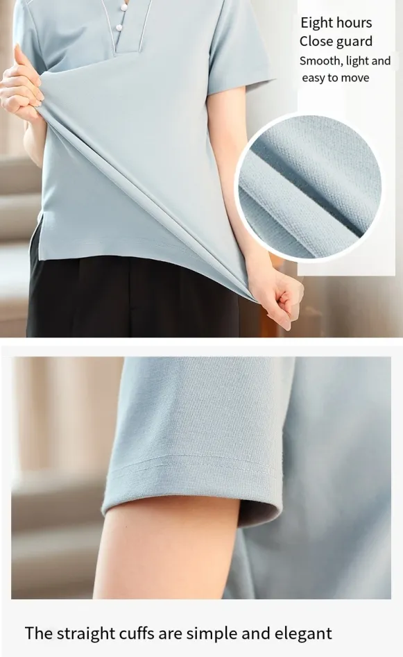 Camisa de manga corta personalizada impresa para uniforme de limpieza para servicios de limpieza
