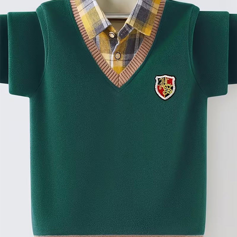 Suministro de fabricante OEM de suéter de punto de uniforme escolar al por mayor para estudiantes con logotipo personalizado