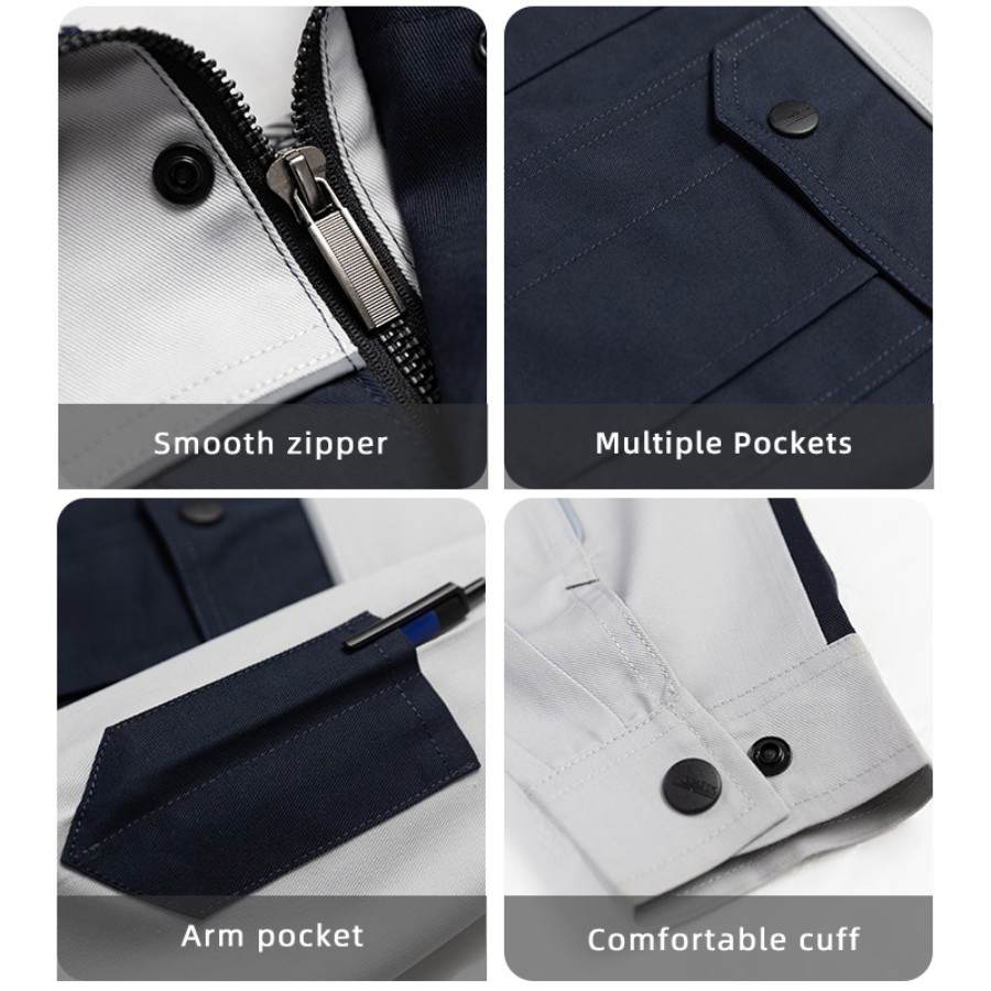 Chaqueta y pantalones de trabajo de uniforme de visibilidad alta 65 poliéster 35 algodón para planta petroquímica, atuendo de temporada todo el año, color personalizado