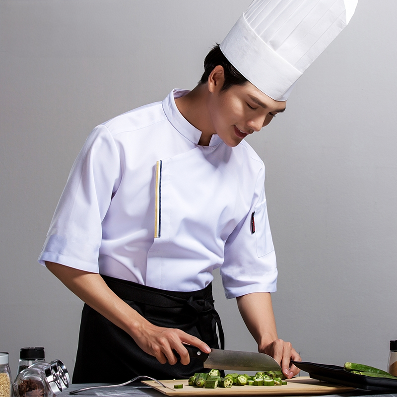 Uniforme de chef de manga larga y corta cómodo para cocina de panadería