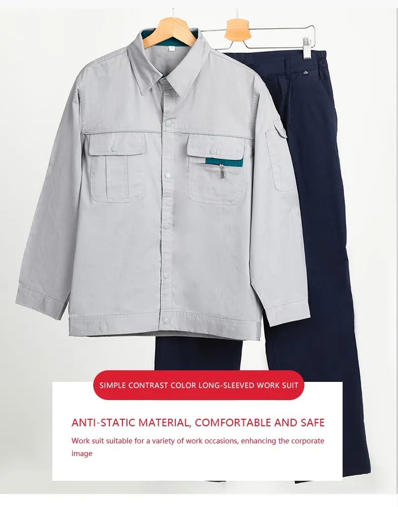 Conjunto de ropa de trabajo antistática de seguridad industrial, vestimenta protectora duradera para construcción y fábrica