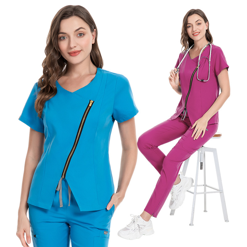 Conjunto de uniformes médicos personalizados de spa para el cuidado posparto de estiramiento duradero