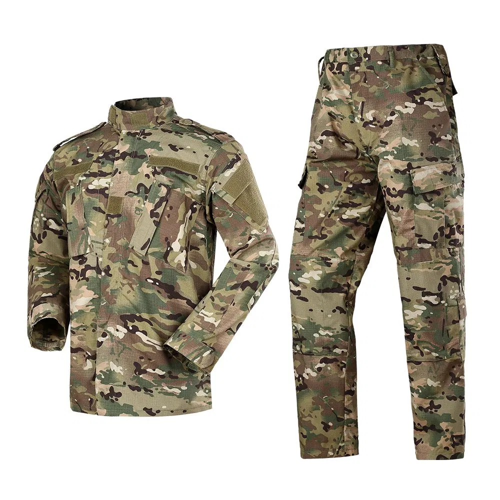 Uniforme táctico de camuflaje de poliéster y algodón resistente estilo Acu para hombres, venta directa de fábrica, conjunto de uniforme Acu de camuflaje Multicam de alta calidad