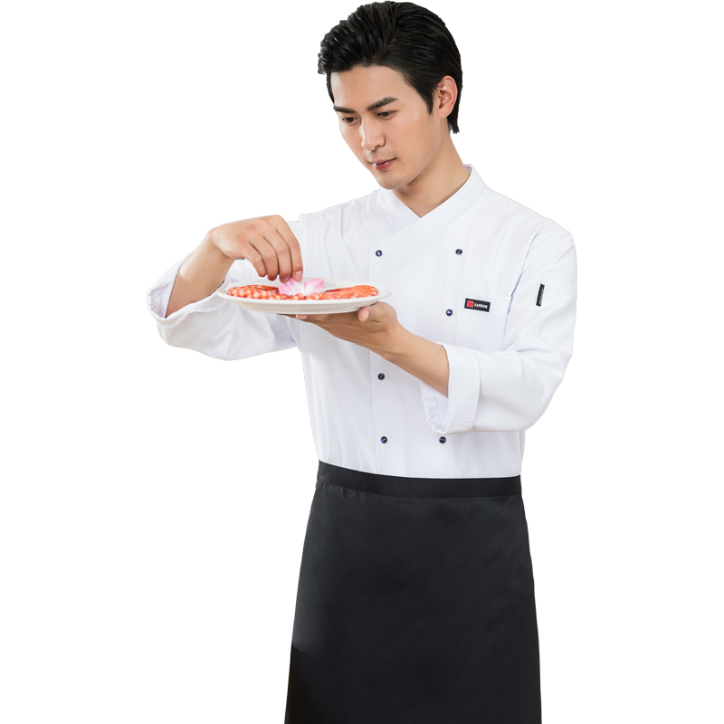 Chaqueta de chef de manga larga profesional para hombres, uniforme de restaurante, ropa de cocina para panadería, café, hotel y camarero