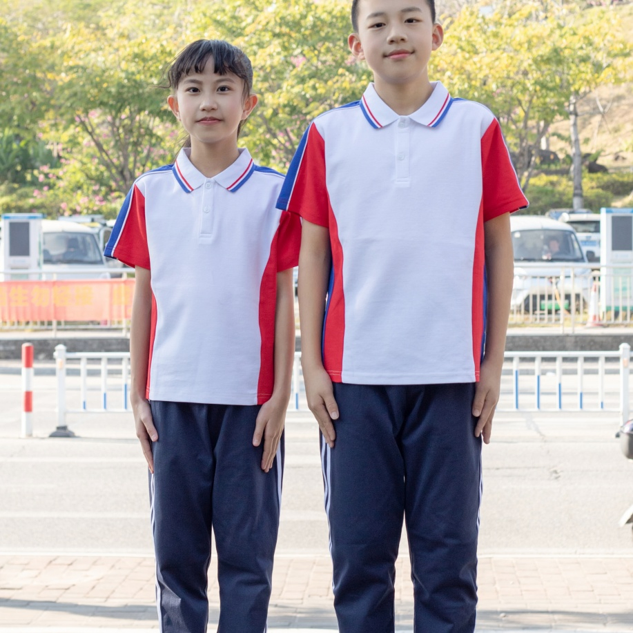 Diseño Único Uniforme Escolar de Verano Cómodo y Elástico para Niños en Preescolar