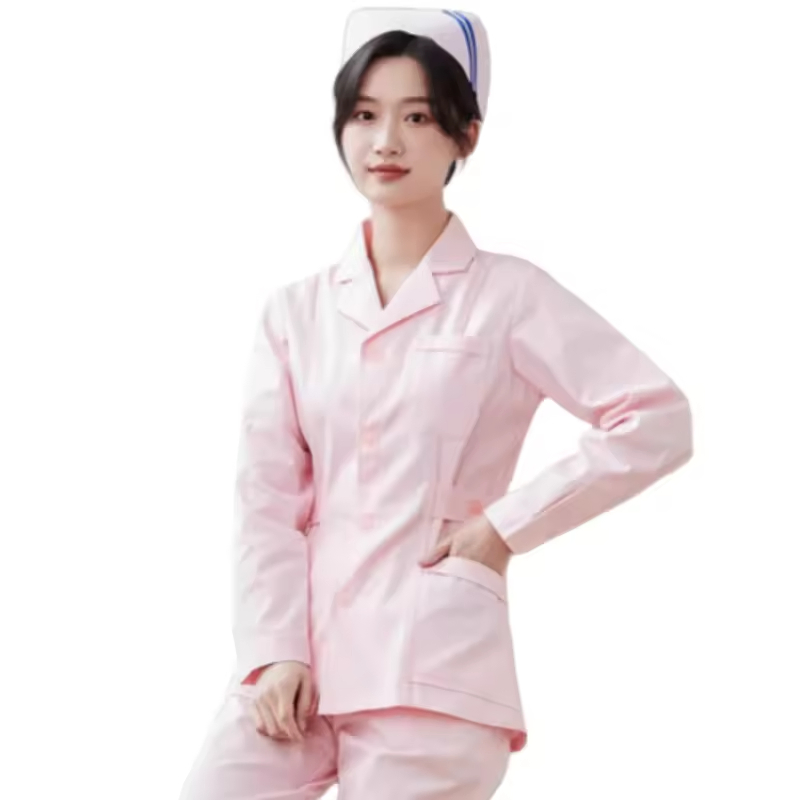 Servicio OEM Bata Blanca Gown de Manga Larga Tops Uniforme Dental Dentista Hospital Ropa para Uso en Oficina de Laboratorio
