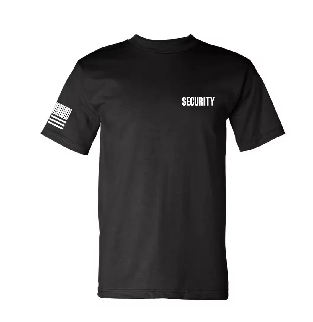 Nueva Camiseta Oficial Unisex de Manga Corta Negra para Uniformes de Seguridad