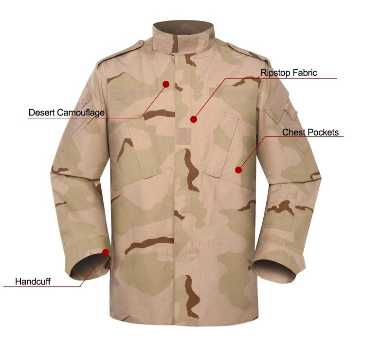 Uniforme táctico de camuflaje desértico personalizado Xinxing para aventuras al aire libre