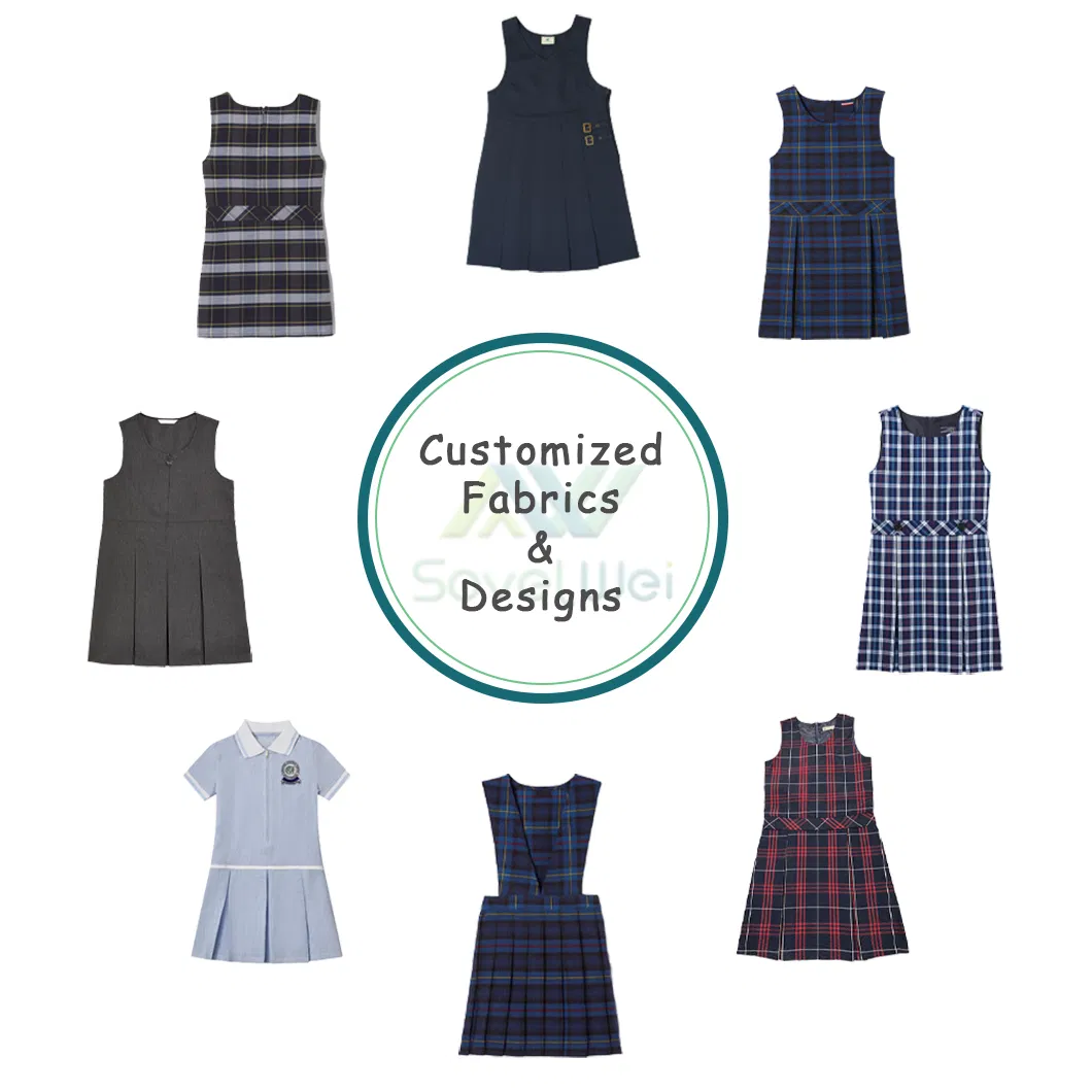 Vestido de niña estilo británico, peto a cuadros azul marino, vestido escolar uniforme