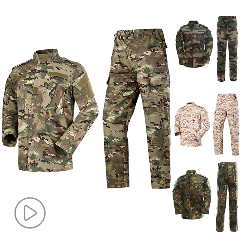 Uniforme táctico de camuflaje de poliéster y algodón resistente estilo Acu para hombres, venta directa de fábrica, conjunto de uniforme Acu de camuflaje Multicam de alta calidad