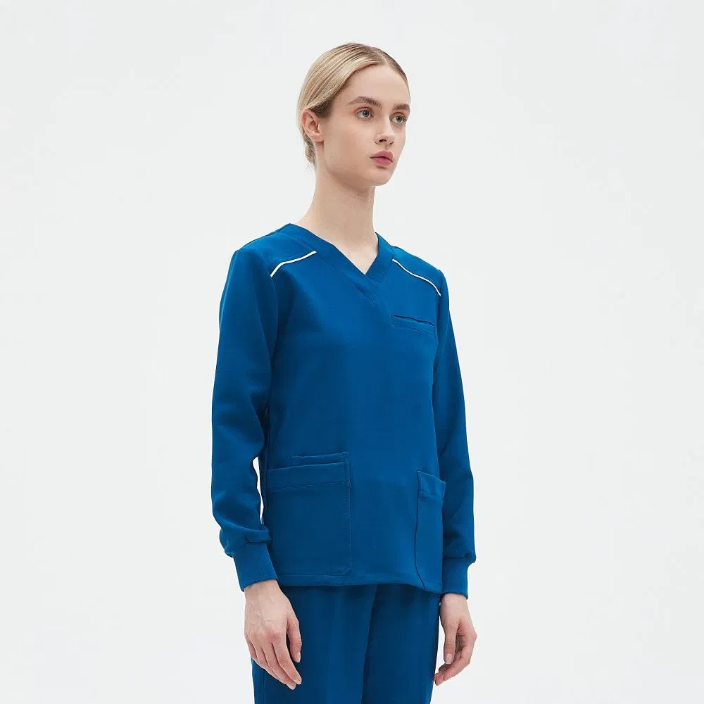 Uniformes de hospital de manga larga OEM, uniformes médicos, trajes de enfermería, uniformes de enfermería