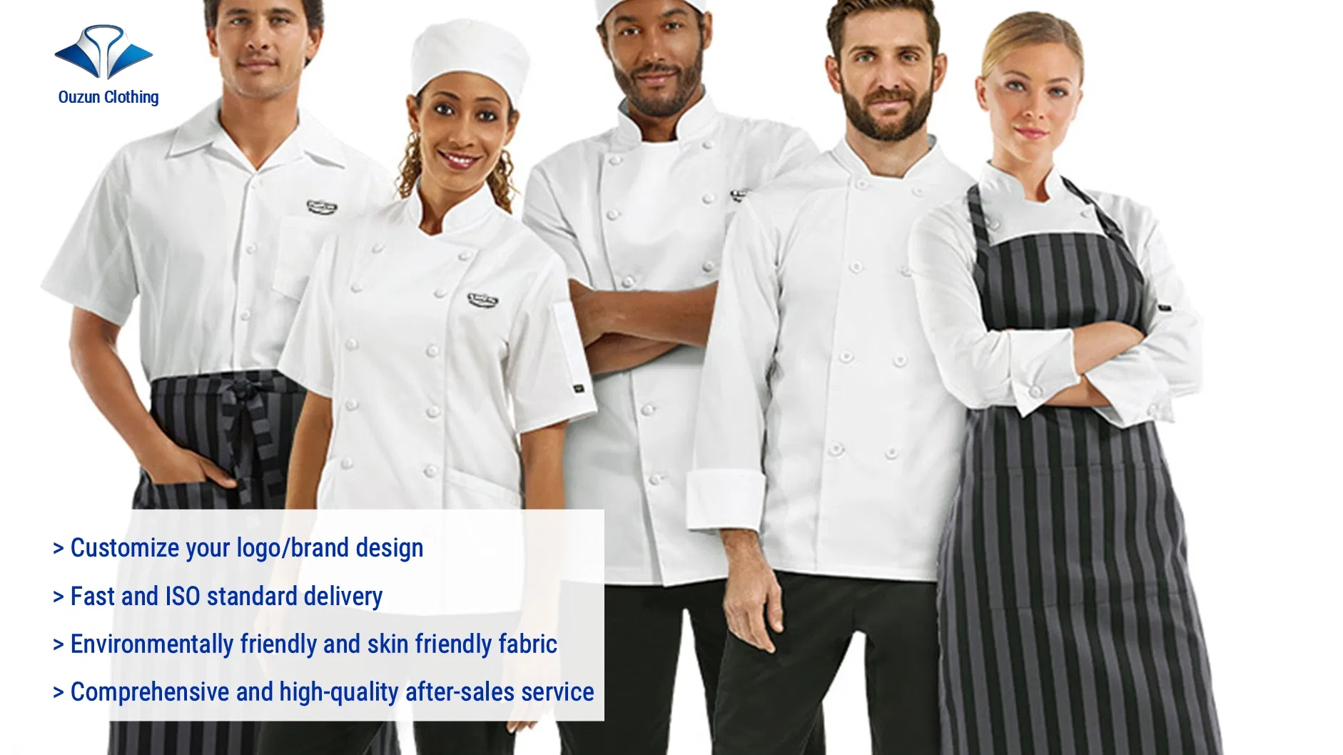 Uniforme de chef de manga corta para el personal de cocina de hotel y restaurante