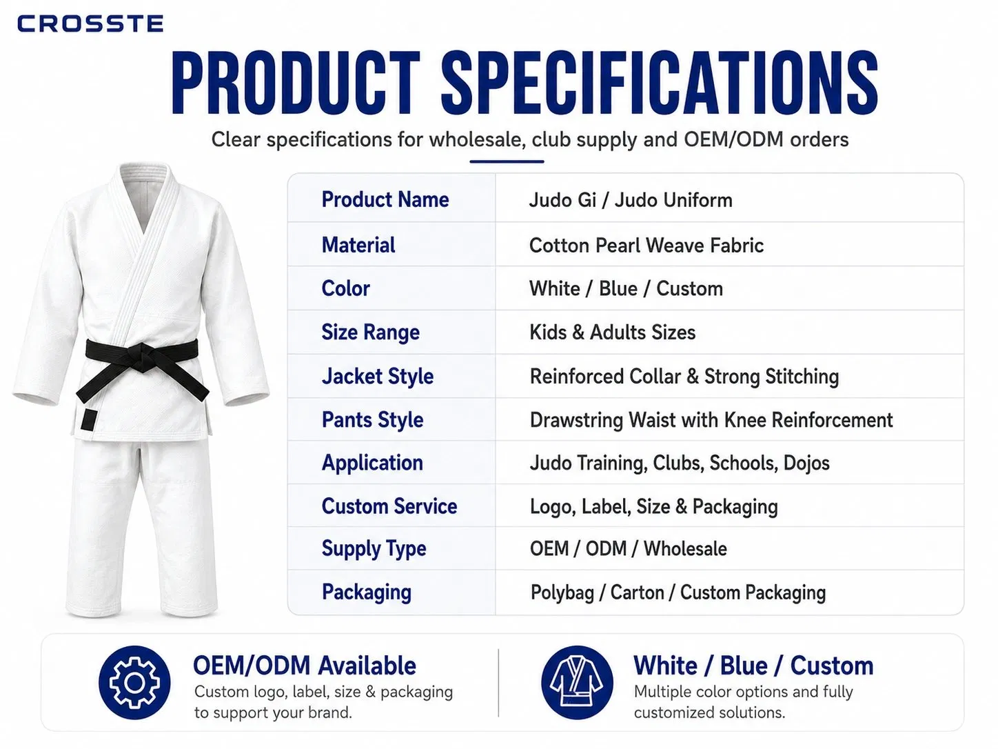 Proveedor de Gi de Competición Profesional de Judo Pesado