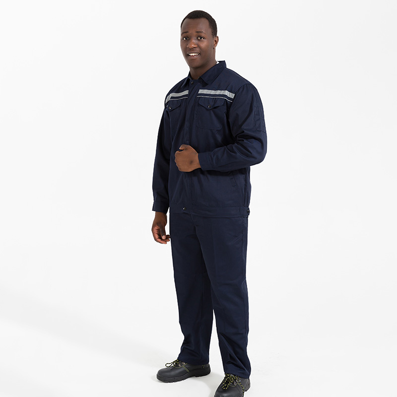 Chaqueta y pantalones de trabajo para taller industrial con tiras reflectantes