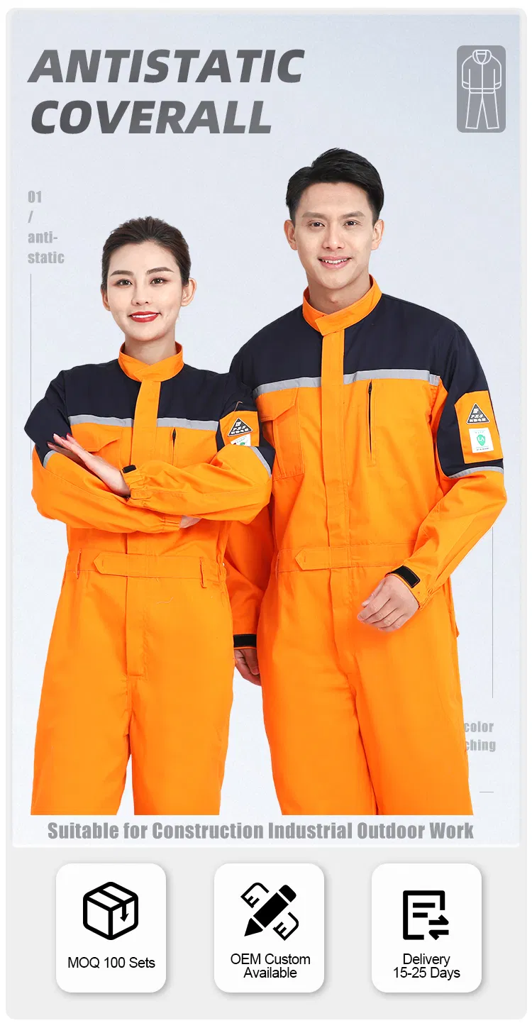 Conjunto de trabajo de dos piezas antiestático uniforme de seguridad ESD industrial ropa de protección duradera soporte de logotipo personalizado