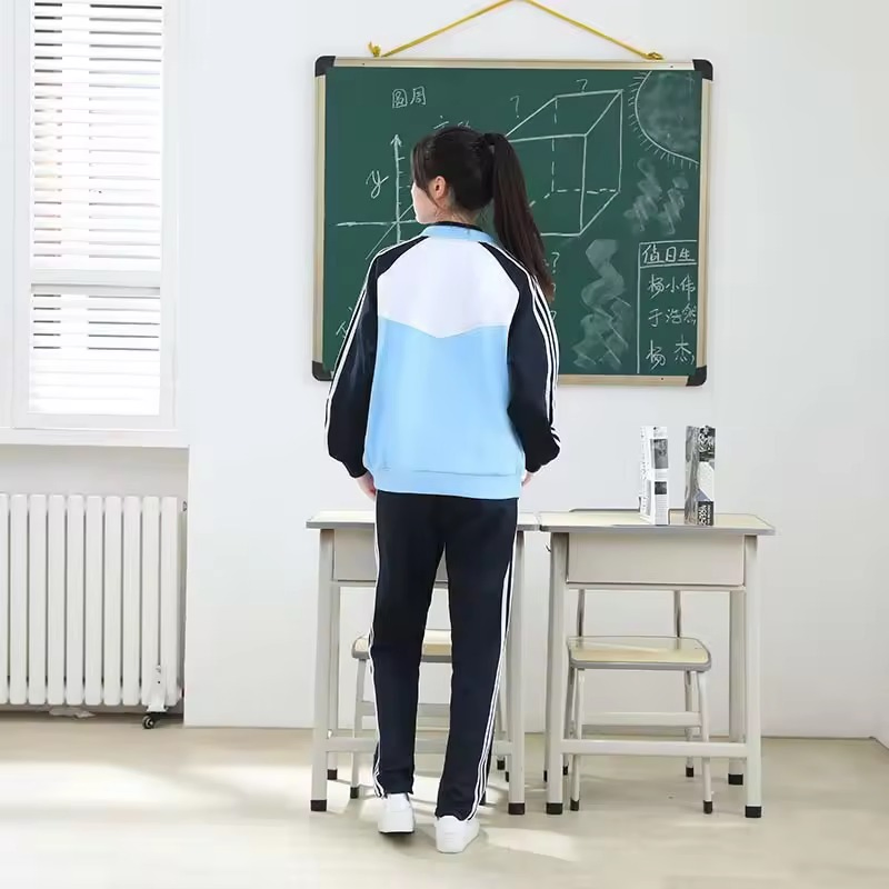Conjuntos deportivos azules para estudiantes de primaria uniforme escolar