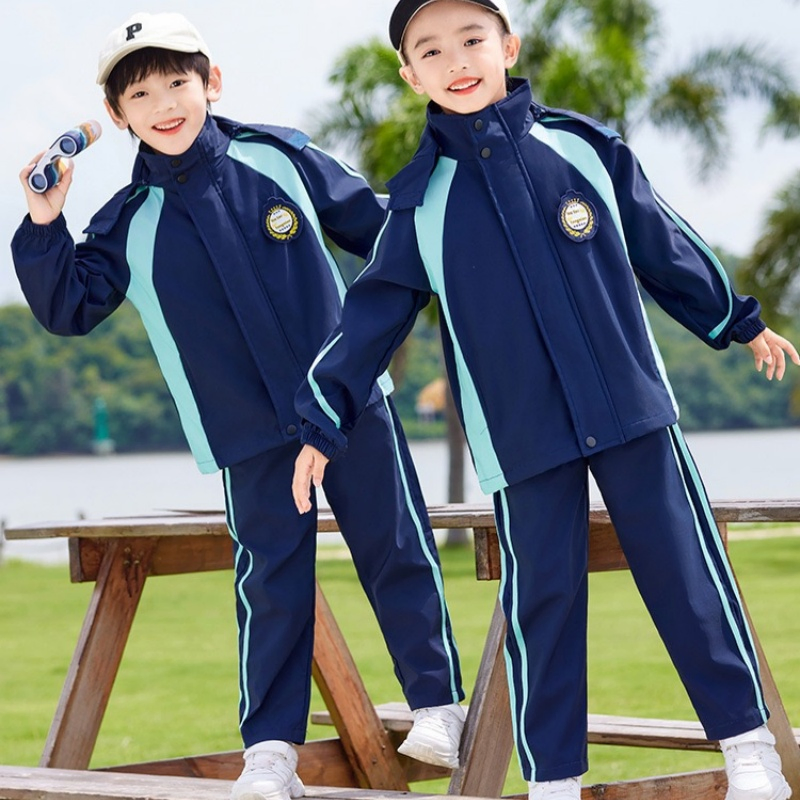 Conjuntos de uniformes escolares personalizados para niños, chaquetas, pantalones y chándales en combinación de colores