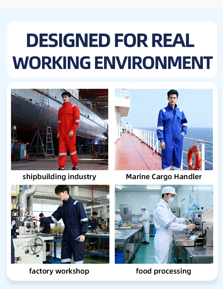 Ropa de trabajo reflectante antiestática retardante de llama para planta industrial 235GSM EPP de seguridad para todas las estaciones color personalizado