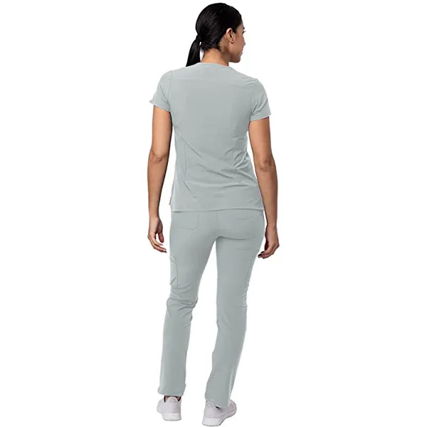 Conjunto de Uniformes Médicos de Top y Pantalones con Cuello en V para Mujeres