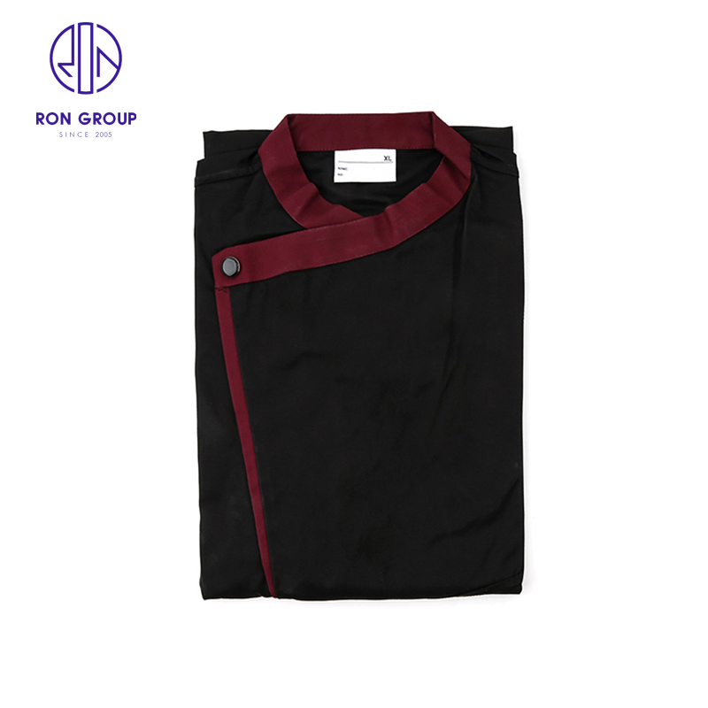 Chaqueta de uniforme de chef negra al por mayor, ropa de trabajo, traje de trabajo para hotel y restaurante, ropa de algodón