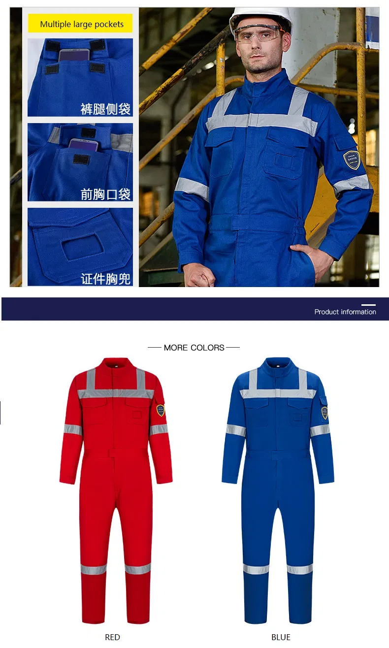 Fabricante de ropa de trabajo de manga larga para la seguridad en fábricas, uniforme profesional de trabajo