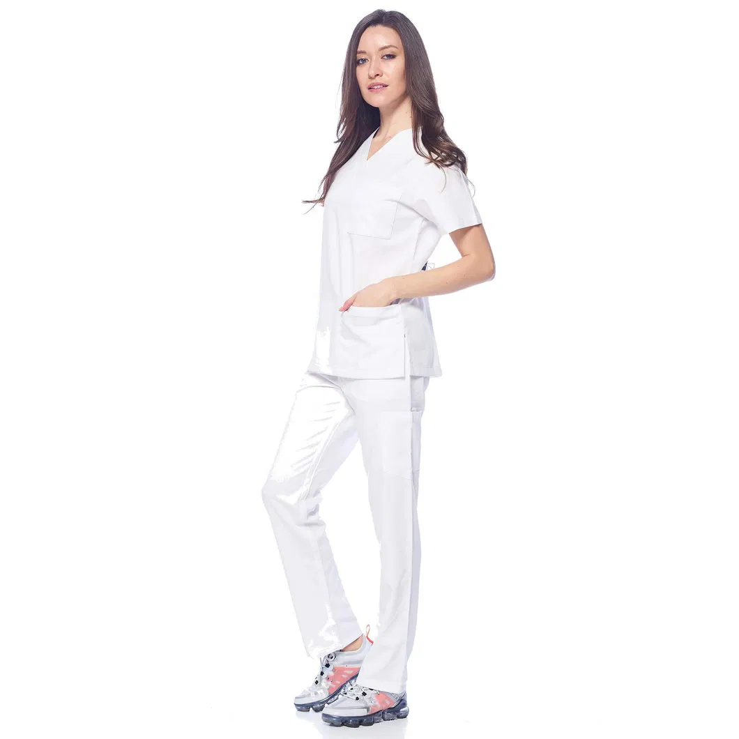 Enfermera femenina, ropa de hospital, ropa interior de hospital, uniforme de enfermera blanco