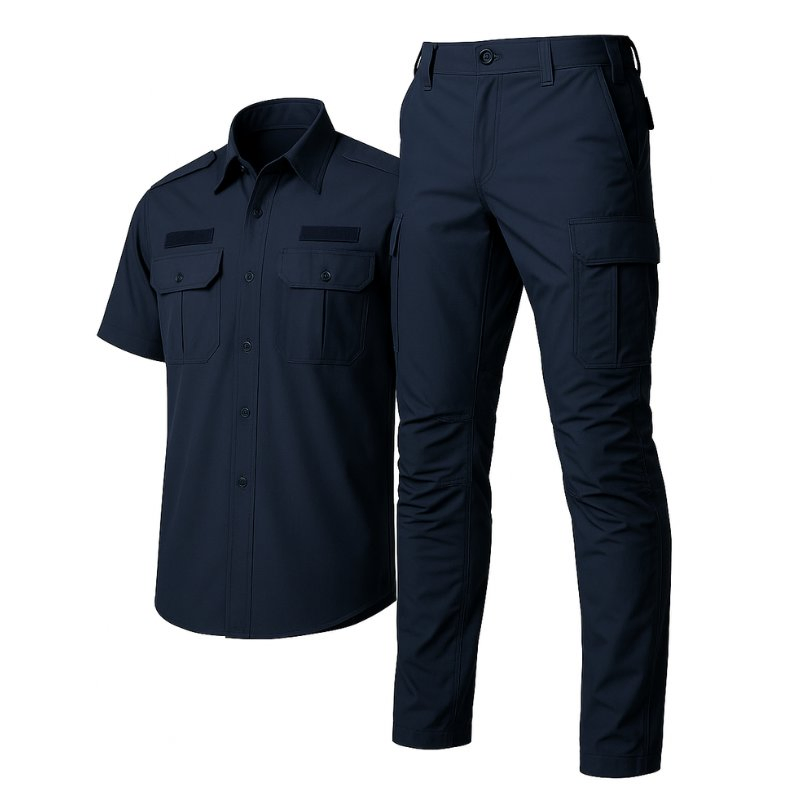 Nueva Camiseta Oficial Unisex de Manga Corta Azul Marino con Diseño de Logo Disponible para Uniformes de Seguridad