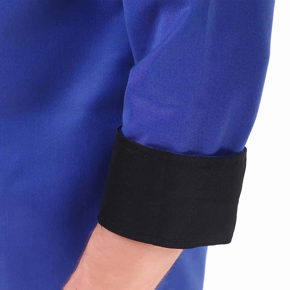 Chaqueta de chef de alta calidad de manga larga personalizada, tela de sarga, uniforme profesional de trabajo, ropa de trabajo para restaurante y bar